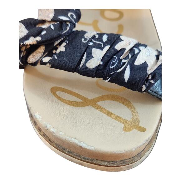Sam Edelman Ashie Floral fabric leather slingback wedge sandal sz 7.5 shoes - Picture 15 of 15